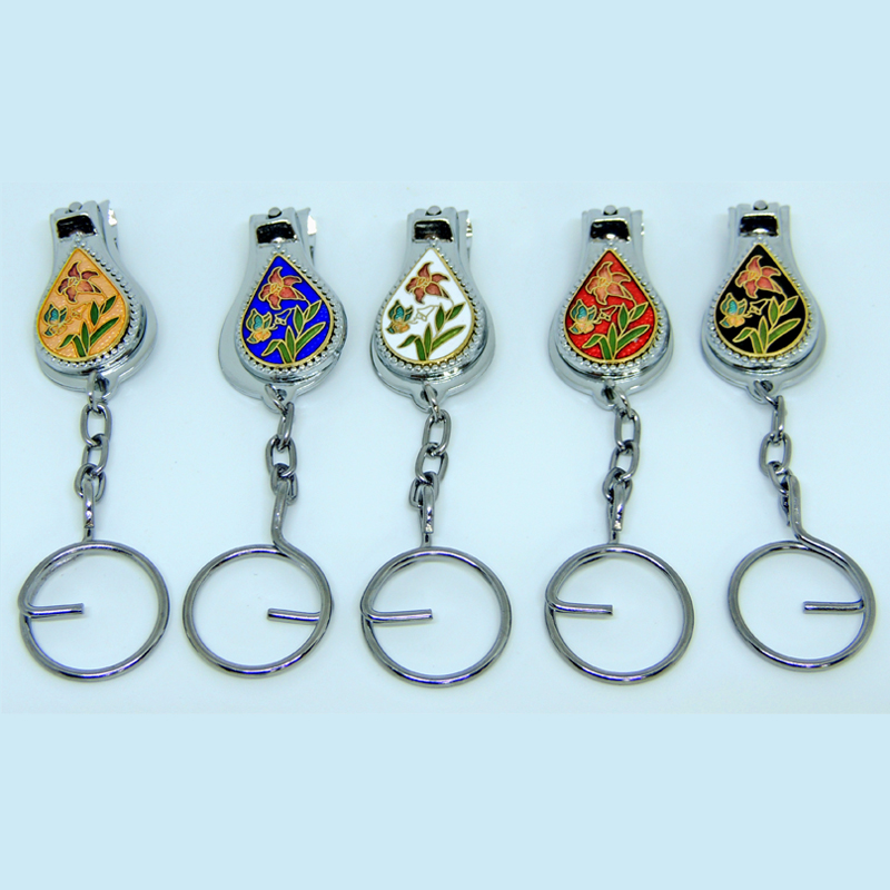 enamel tear-shaped nail clipper key chain